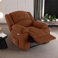 Poltrona Do Papai Reclinável Melim Elétrica Led Veludo Fh1 - D'rossi Cor Terracota - 7