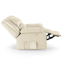 Poltrona Do Papai Reclinável Melim Power Touch Massagem Sintético Pu Fh1 - D'rossi Cor Bege - 5