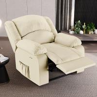 Poltrona Do Papai Reclinável Melim Power Touch Massagem Sintético Pu Fh1 - D'rossi Cor Bege - 8