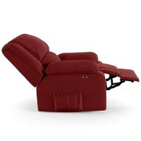 Poltrona Do Papai Reclinável Melim Power Touch Massagem Veludo Fh1 - D'rossi Cor Vermelho
