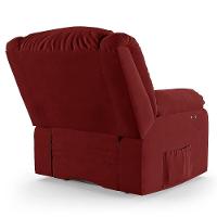 Poltrona Do Papai Reclinável Melim Power Touch Massagem Veludo Fh1 - D'rossi Cor Vermelho - 8