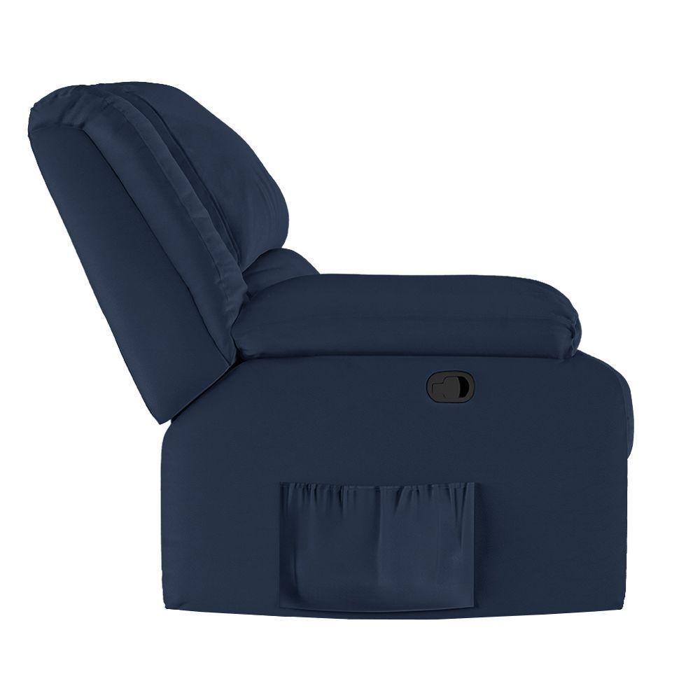 Poltrona Do Papai Reclinável Melim Zero Wall Sintético Pu Fh1 - D'rossi Cor Azul - 2