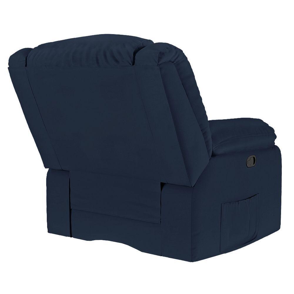 Poltrona Do Papai Reclinável Melim Zero Wall Sintético Pu Fh1 - D'rossi Cor Azul - 5
