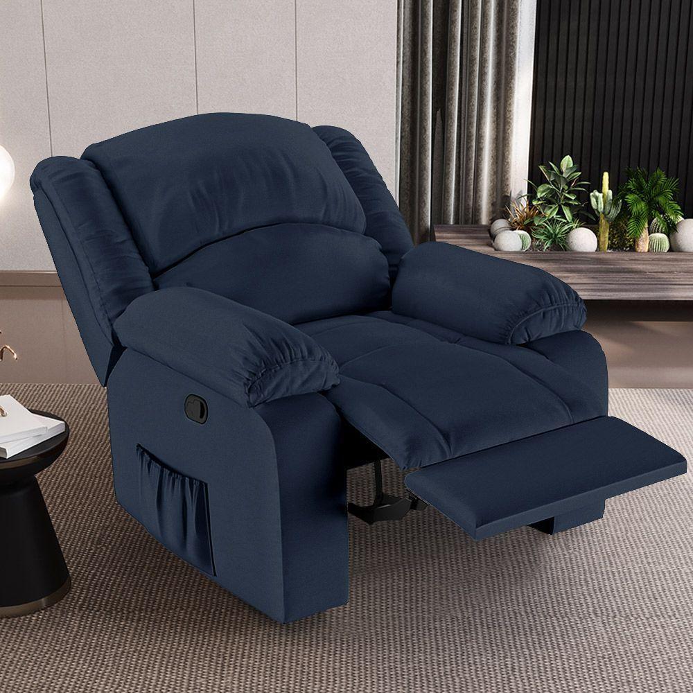 Poltrona Do Papai Reclinável Melim Zero Wall Sintético Pu Fh1 - D'rossi Cor Azul - 7