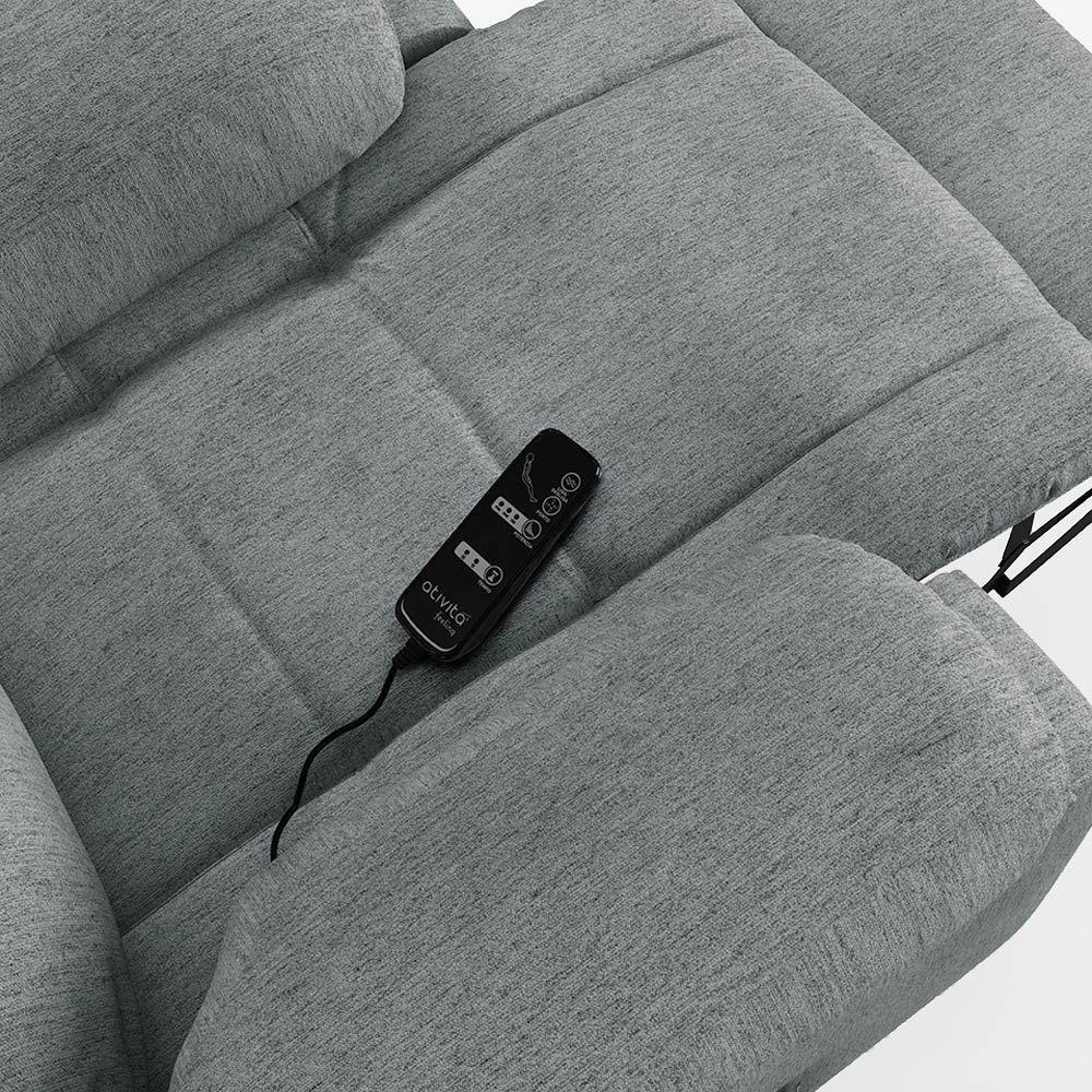 Poltrona Do Papai Reclinável Melim Power Touch Massagem Linho Fh1 - D'rossi Cor Cinza - 5