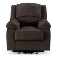 Poltrona Do Papai Reclinável Melim Elevação Lift Elétrico Pu Marrom Fh1 - D'rossi - 6
