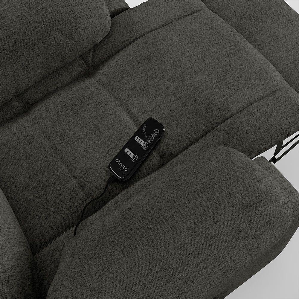 Poltrona Do Papai Reclinável Melim Power Touch Massagem Linho Fh1 - D'rossi Cor Grafite - 3