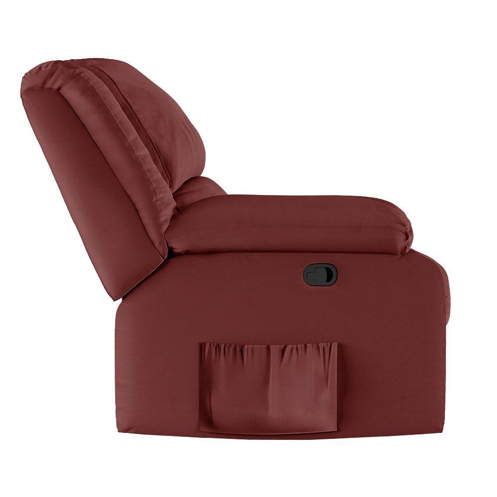 Poltrona Do Papai Reclinável Melim Zero Wall Sintético Pu Fh1 - D'rossi Cor Vermelho - 2