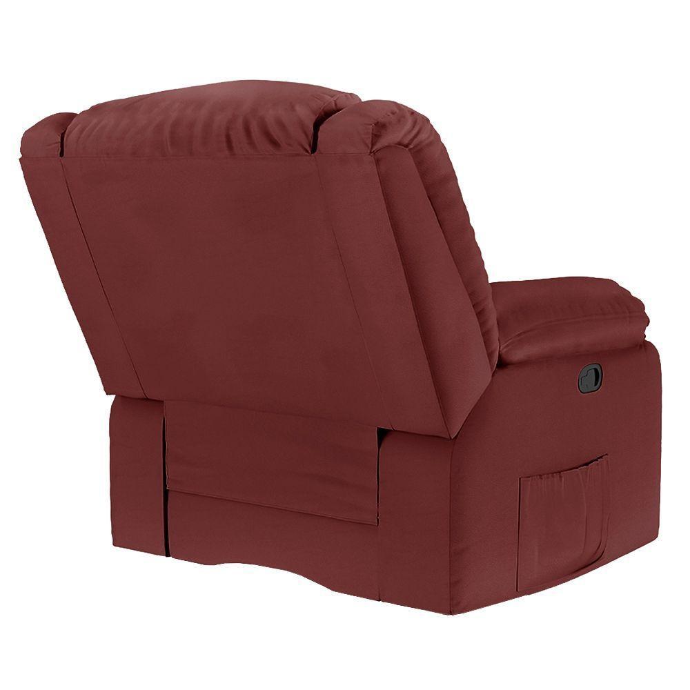 Poltrona Do Papai Reclinável Melim Zero Wall Sintético Pu Fh1 - D'rossi Cor Vermelho - 5