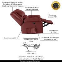 Poltrona Do Papai Reclinável Melim Zero Wall Sintético Pu Fh1 - D'rossi Cor Vermelho - 6