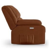 Poltrona Do Papai Reclinável Melim Elétrica Led Veludo Terracota Fh1 - D'rossi - 2