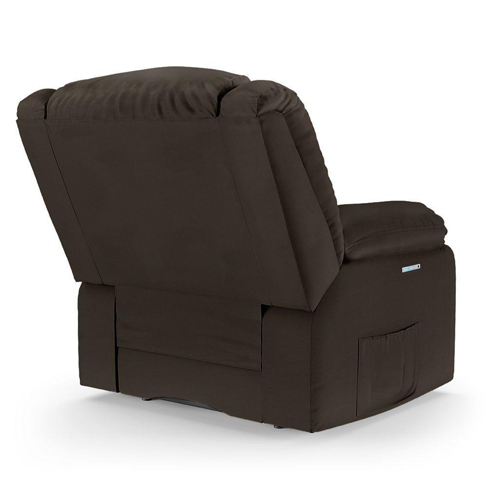 Poltrona Do Papai Reclinável Melim Elétrica Led Sintético Pu Fh1 - D'rossi Cor Marrom - 5