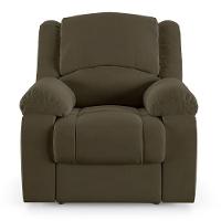 Poltrona Do Papai Reclinável Melim Elétrica Led Veludo Capuccino Fh1 - D'rossi