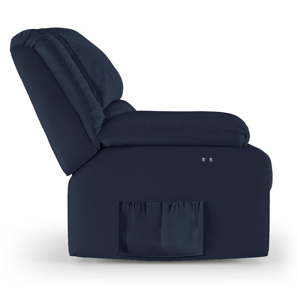 Poltrona Do Papai Reclinável Melim Power Touch Massagem Sintético Pu Fh1 - D'rossi Cor Azul - 3