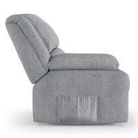 Poltrona Do Papai Reclinável Melim Power Touch Massagem Linho Cinza Fh1 - D'rossi - 2