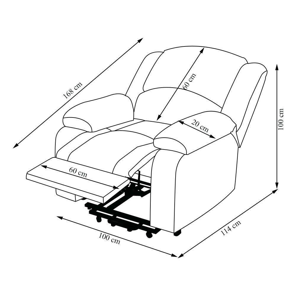 Poltrona Do Papai Reclinável Melim Elevação Lift Elétrico Pu Caramelo Brilho Fh1 - D'rossi - 8