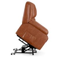 Poltrona Do Papai Reclinável Melim Elevação Lift Elétrico Pu Caramelo Brilho Fh1 - D'rossi - 2
