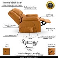 Poltrona Do Papai Reclinável Melim Power Touch Massagem Pu Whisky Fh1 - D'rossi - 7