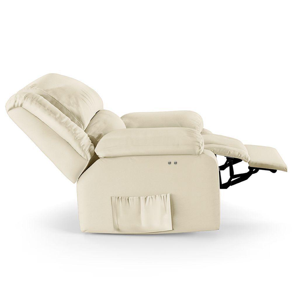 Poltrona Do Papai Reclinável Melim Power Touch Massagem Pu Bege Fh1 - D'rossi - 2