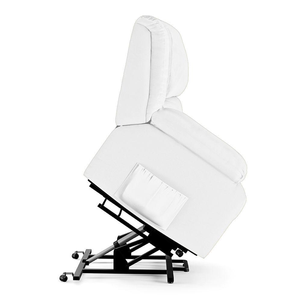 Poltrona Do Papai Reclinável Melim Elevação Lift Elétrico Pu Branco Fh1 - D'rossi - 2