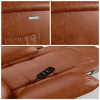 Poltrona Papai Reclinável Melim Power Touch Massagem Pu Caramelo Brilho Fh1 - D'rossi - 5