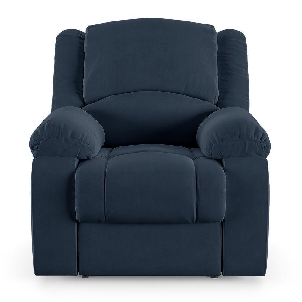 Poltrona Do Papai Reclinável Melim Power Touch Massagem Veludo Fh1 - D'rossi Cor Azul - 4
