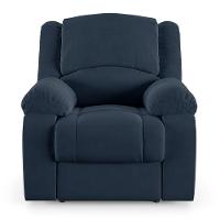 Poltrona Do Papai Reclinável Melim Power Touch Massagem Veludo Fh1 - D'rossi Cor Azul