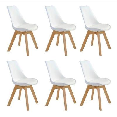 Kit 6 Cadeiras Leda Saarinen Wood Branco