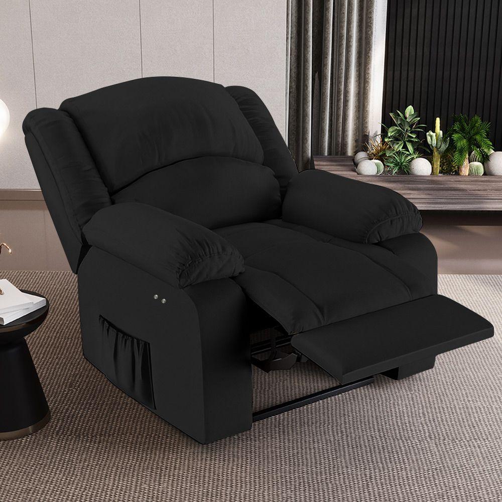 Poltrona Do Papai Reclinável Melim Power Touch Massagem Pu Preto Fh1 - D'rossi - 9