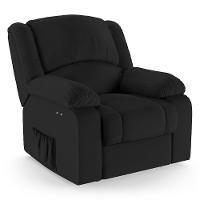 Poltrona Do Papai Reclinável Melim Power Touch Massagem Pu Preto Fh1 - D'rossi - 1