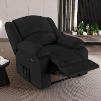 Poltrona Do Papai Reclinável Melim Power Touch Massagem Pu Preto Fh1 - D'rossi - 9