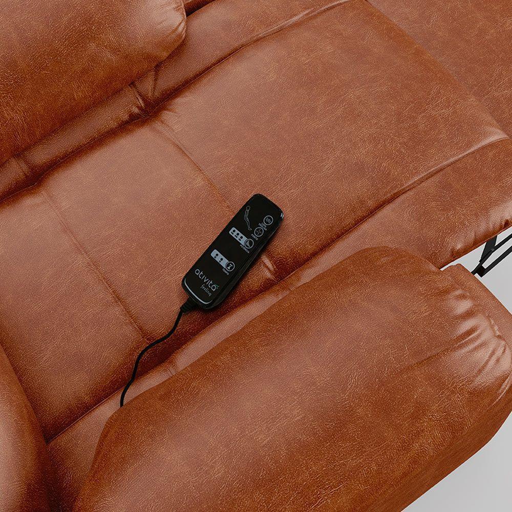 Poltrona Do Papai Reclinável Melim Power Touch Massagem Pu Brilho Fh1 - D'rossi Cor Caramelo - 9