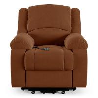 Poltrona Do Papai Reclinável Melim Elevação Lift Elétrico Veludo Fh1 - D'rossi Cor Terracota - 7