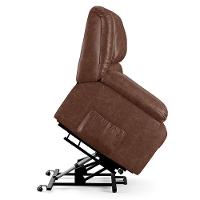 Poltrona Do Papai Reclinável Melim Elevação Lift Elétrico Pu Marrom Brilho Fh1 - D'rossi - 2