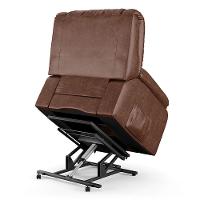 Poltrona Do Papai Reclinável Melim Elevação Lift Elétrico Pu Marrom Brilho Fh1 - D'rossi - 5
