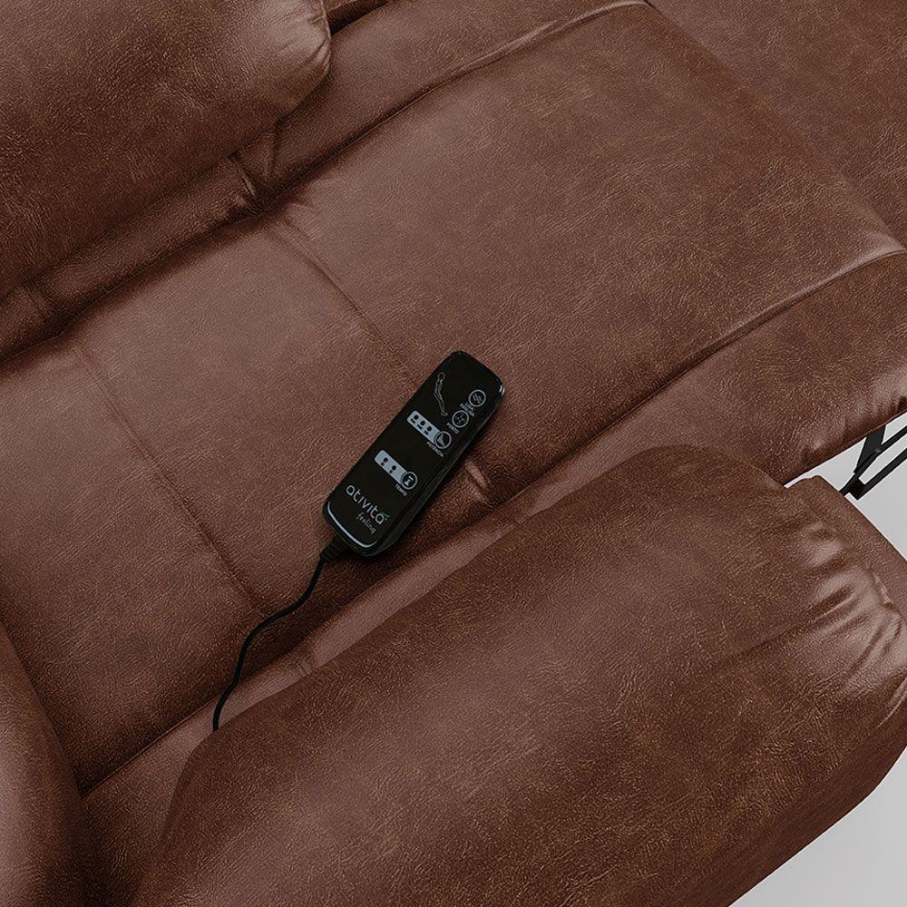 Poltrona Do Papai Reclinável Melim Power Touch Massagem Pu Brilho Fh1 - D'rossi Cor Marrom - 5