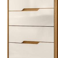 Cômoda Texas Com 4 Gavetas E 2 Portas Ripado Moval Freijo/off White