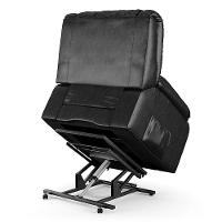 Poltrona Do Papai Reclinável Melim Elevação Lift Elétrico Pu Preto Brilho Fh1 - D'rossi - 5