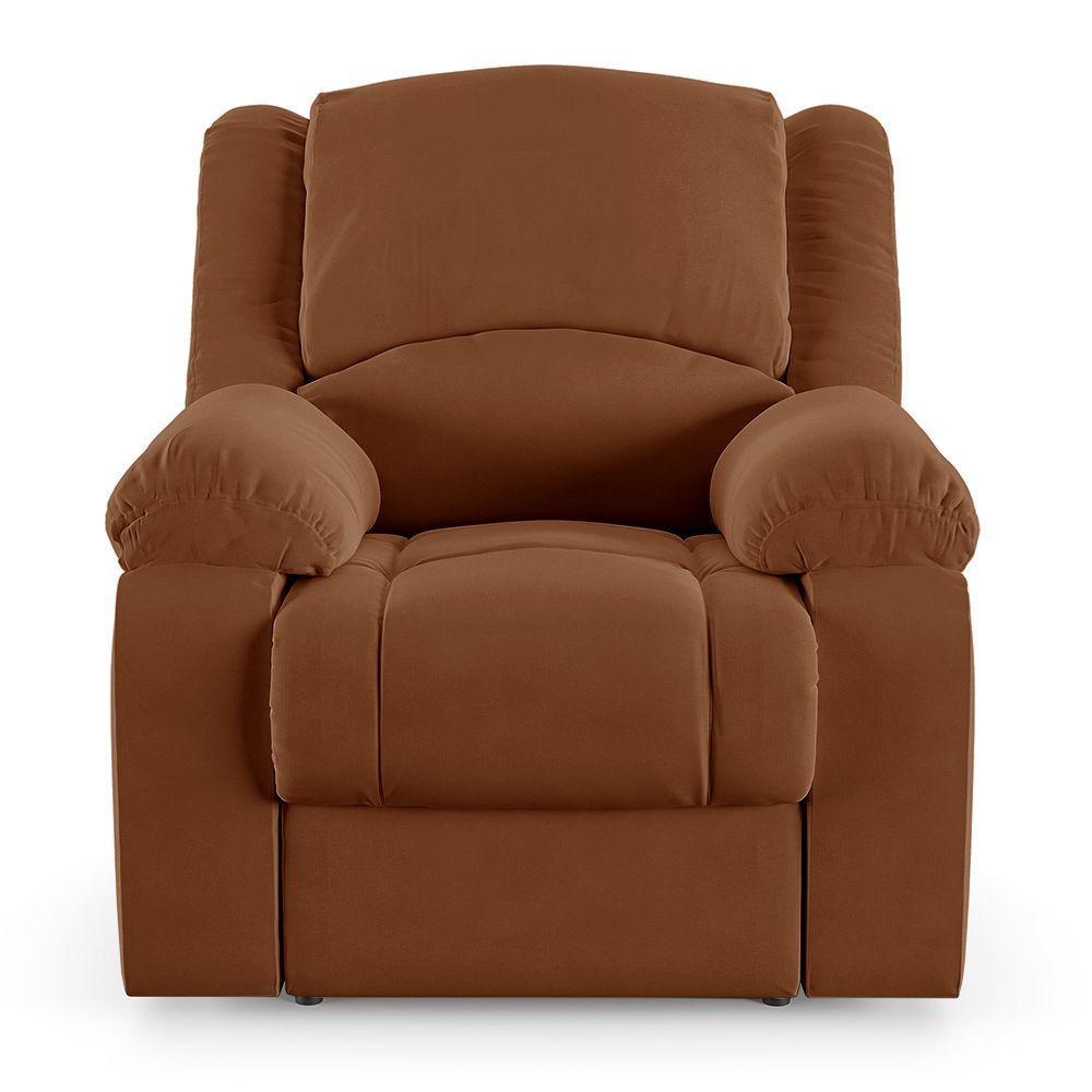 Poltrona Do Papai Reclinável Melim Power Touch Massagem Veludo Fh1 - D'rossi Cor Terracota - 4