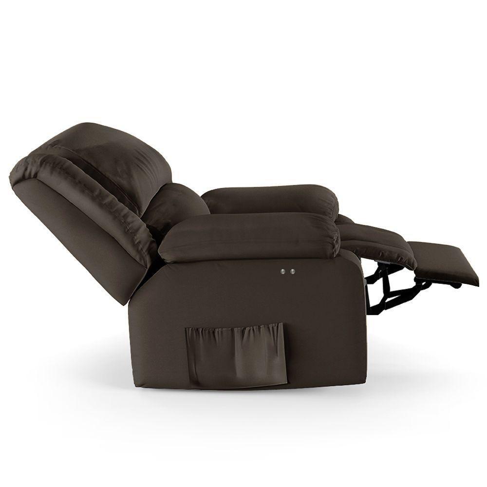 Poltrona Do Papai Reclinável Melim Power Touch Massagem Pu Marrom Fh1 - D'rossi - 2
