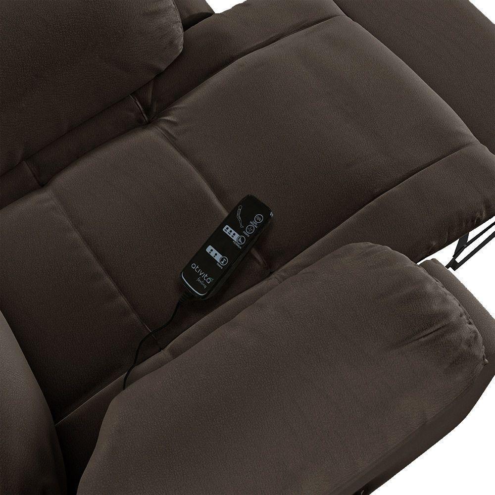 Poltrona Do Papai Reclinável Melim Power Touch Massagem Pu Marrom Fh1 - D'rossi - 4