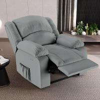 Poltrona Do Papai Reclinável Melim Power Touch Massagem Pu Cinza Fh1 - D'rossi - 9