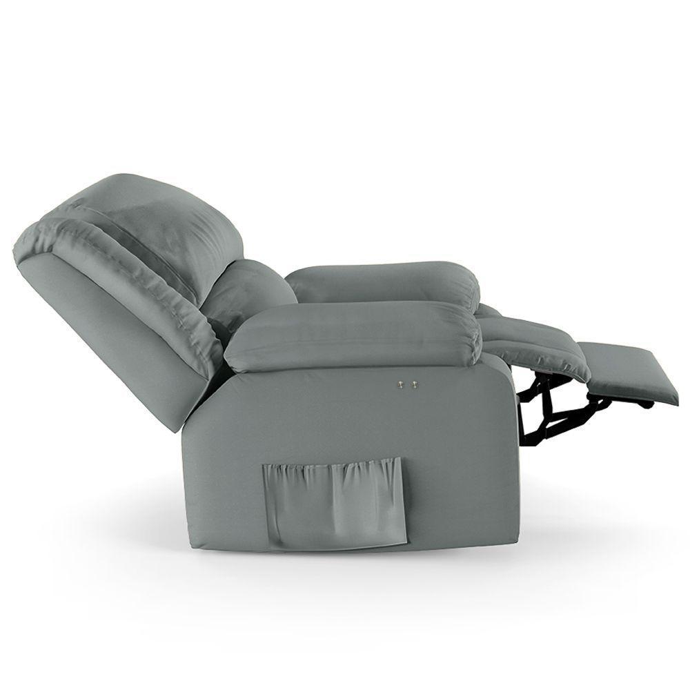 Poltrona Do Papai Reclinável Melim Power Touch Massagem Sintético Pu Fh1 - D'rossi Cor Cinza - 2