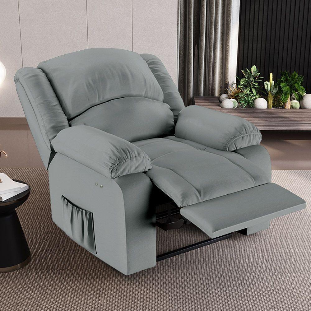 Poltrona Do Papai Reclinável Melim Power Touch Massagem Sintético Pu Fh1 - D'rossi Cor Cinza - 9