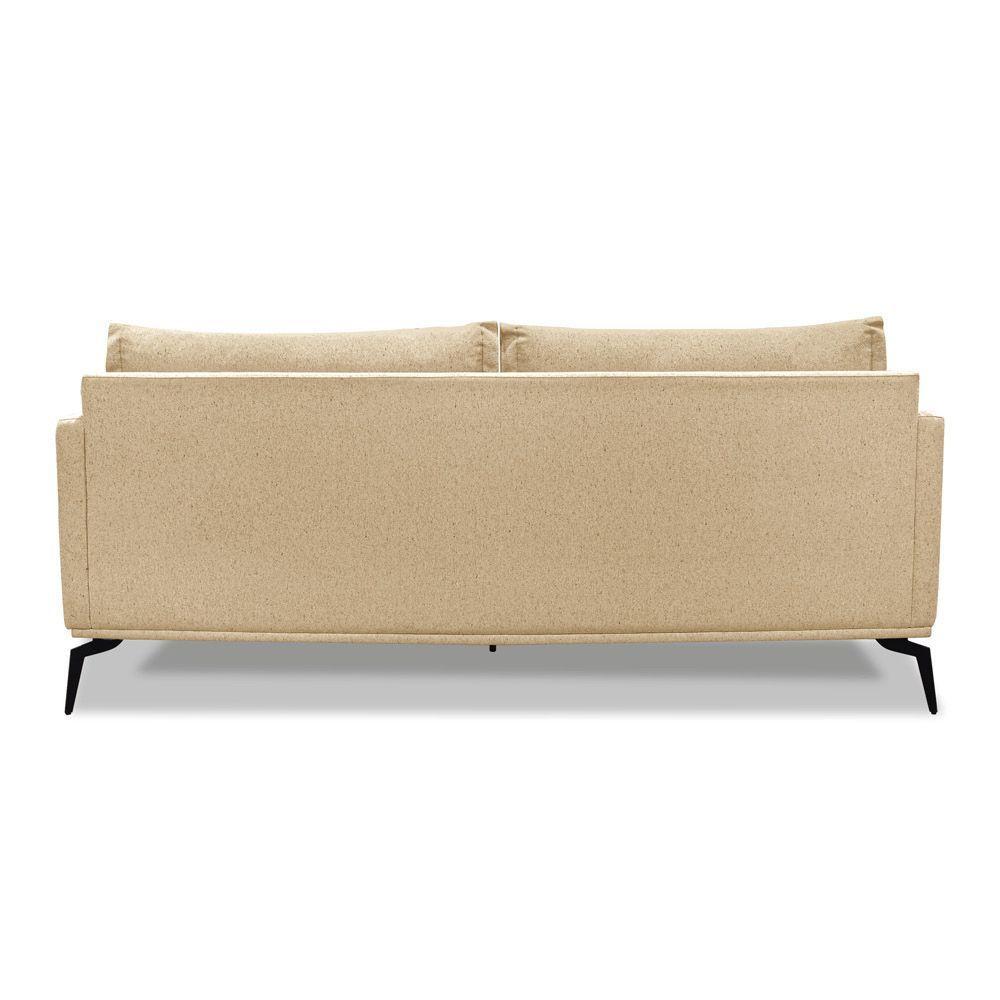 Sofá 3 Lugares Pé De Ferro Preto Rafaela 220 Cm Linho Dourado S04 - D'rossi - 2