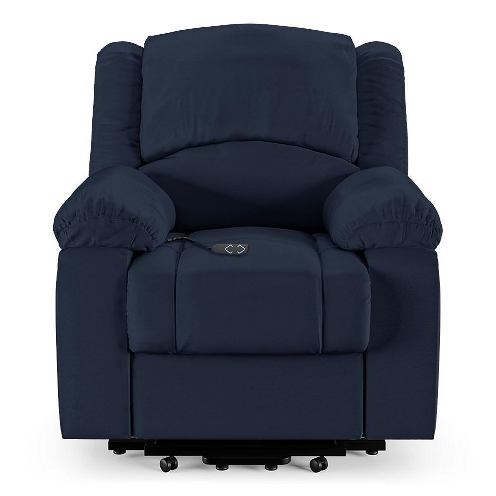 Poltrona Do Papai Reclinável Melim Elevação Lift Elétrico Pu Azul Fh1 - D'rossi - 6