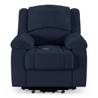 Poltrona Do Papai Reclinável Melim Elevação Lift Elétrico Pu Azul Fh1 - D'rossi - 6