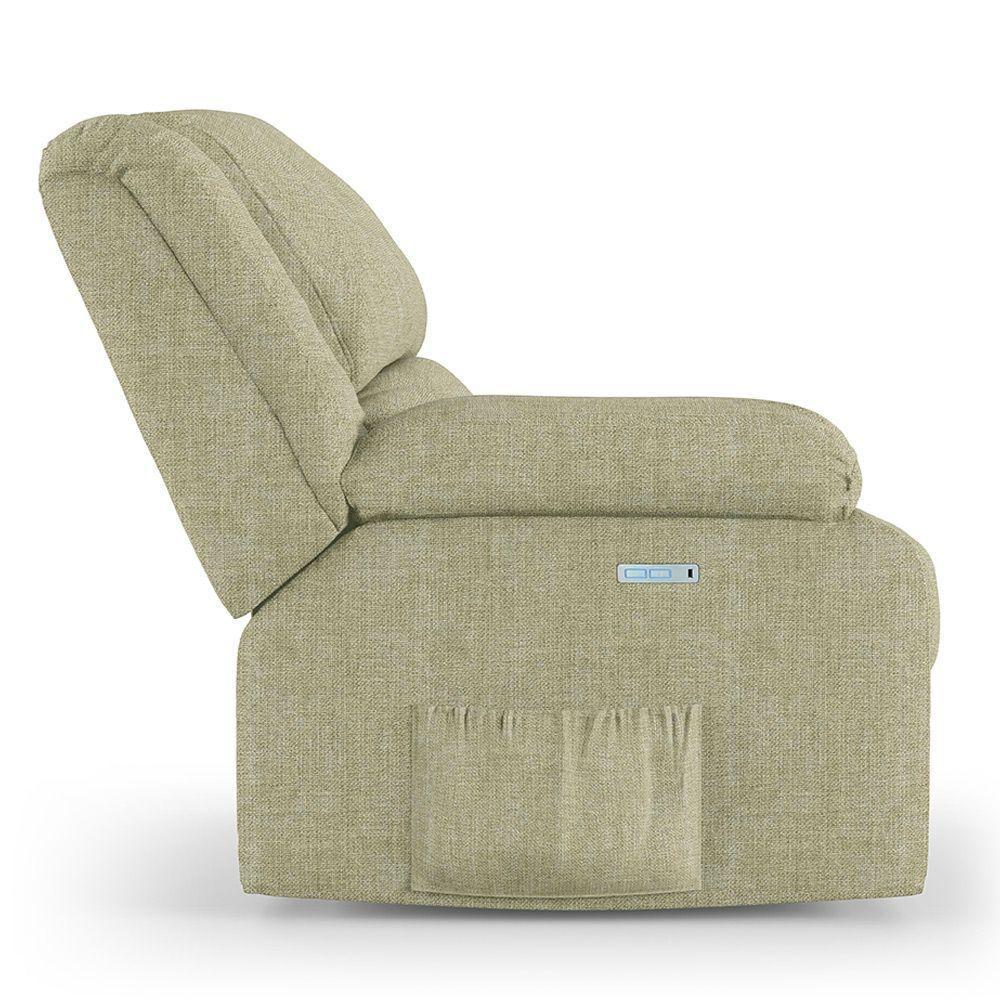 Poltrona Do Papai Reclinável Melim Elétrica Led Linho Fh1 - D'rossi Cor Bege - 2