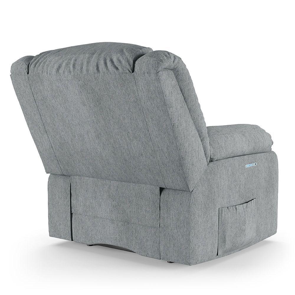 Poltrona Do Papai Reclinável Melim Elétrica Led Linho Fh1 - D'rossi Cor Cinza - 1