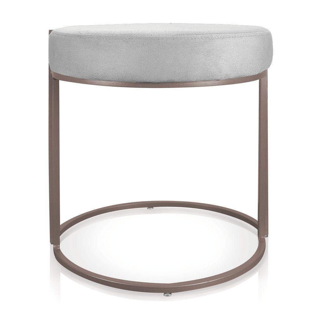 Puff Love Suede Base Cobre Drossi Cor Cinza - 9